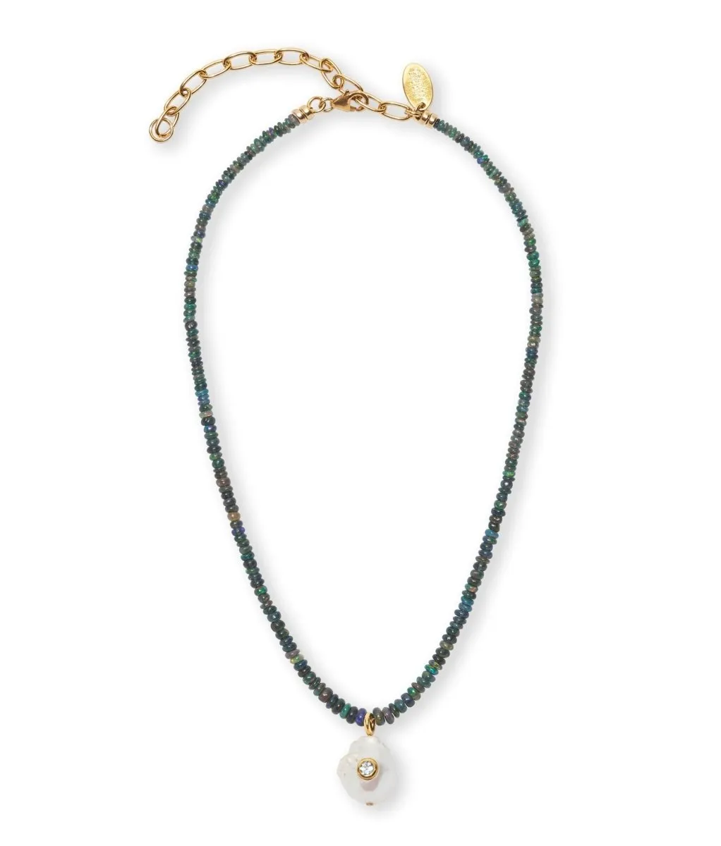 Castillo Necklace in Black Opal