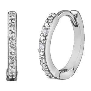 Classic Diamond Huggie Hoop Earrings