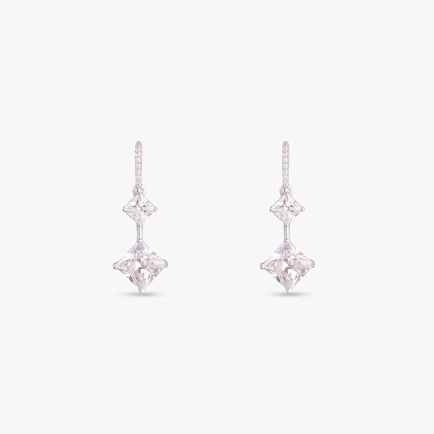 Classic Princess cut CZ Drop Earrings