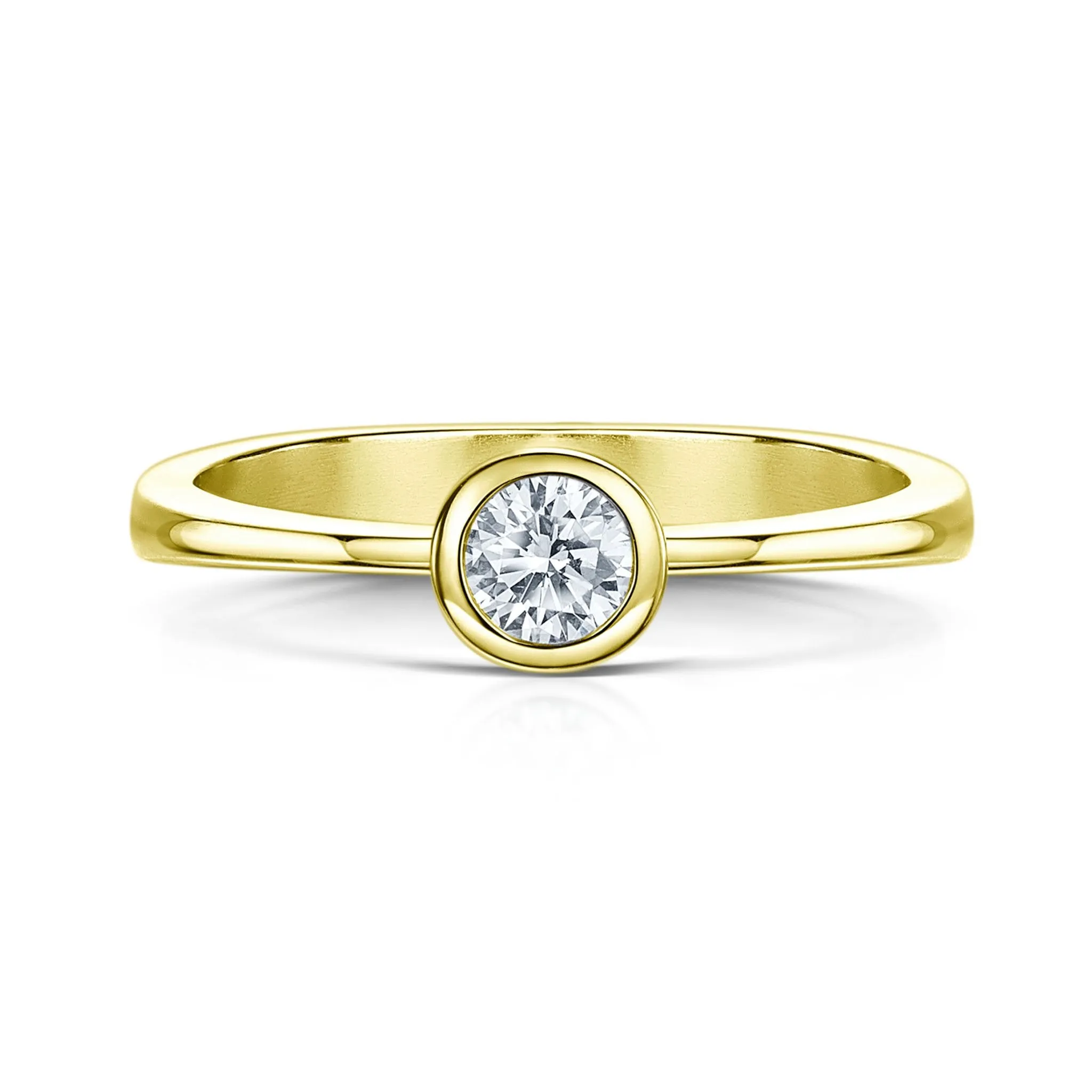 Contemporary 0.25ct Solitaire Diamond Ring in 18ct Yellow Gold