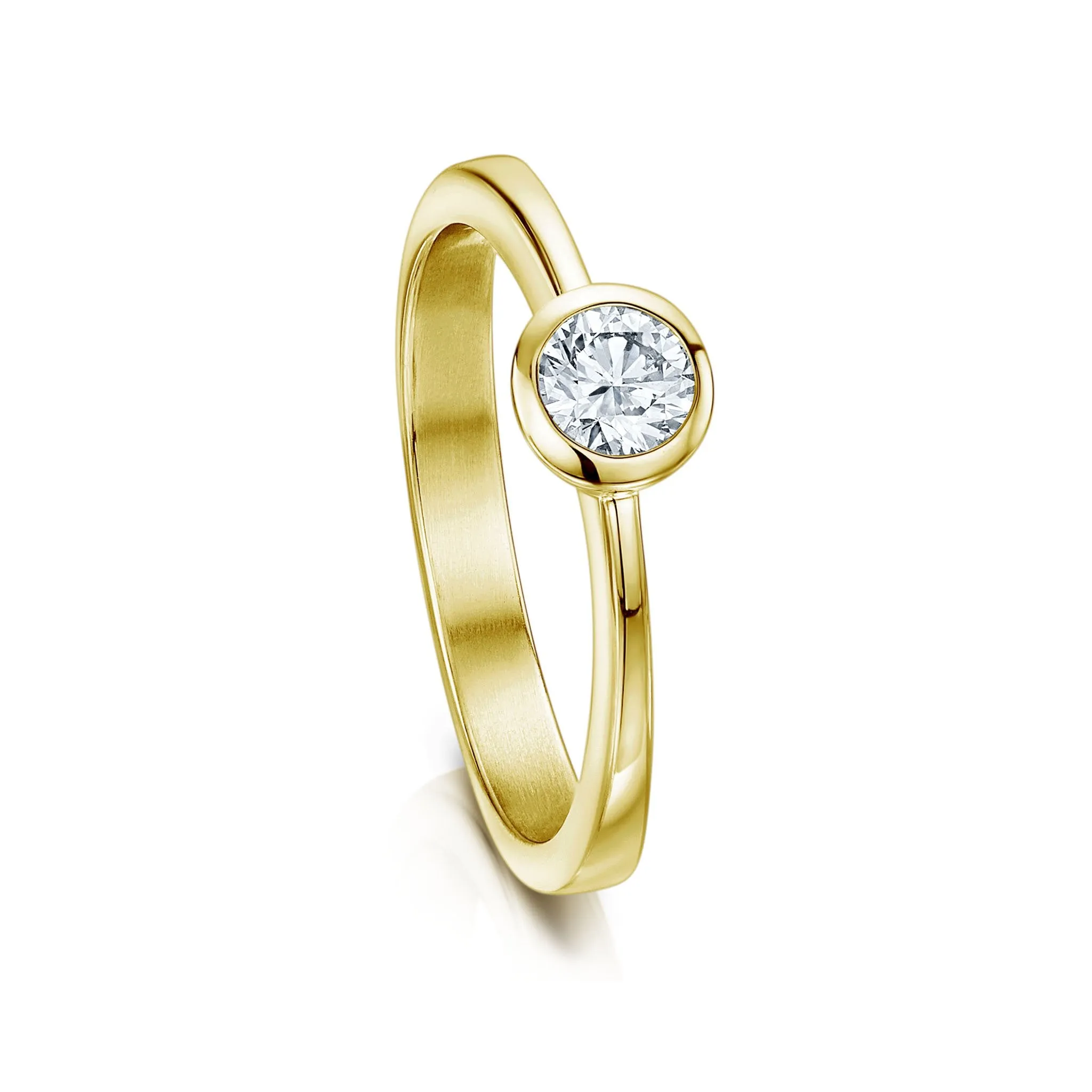 Contemporary 0.25ct Solitaire Diamond Ring in 18ct Yellow Gold