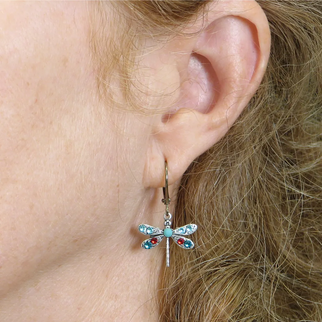 Crystal Dragonfly Earrings