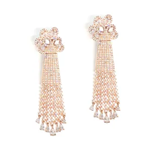 Dazzle | Rose gold plated simulated diamond chandelier earrings