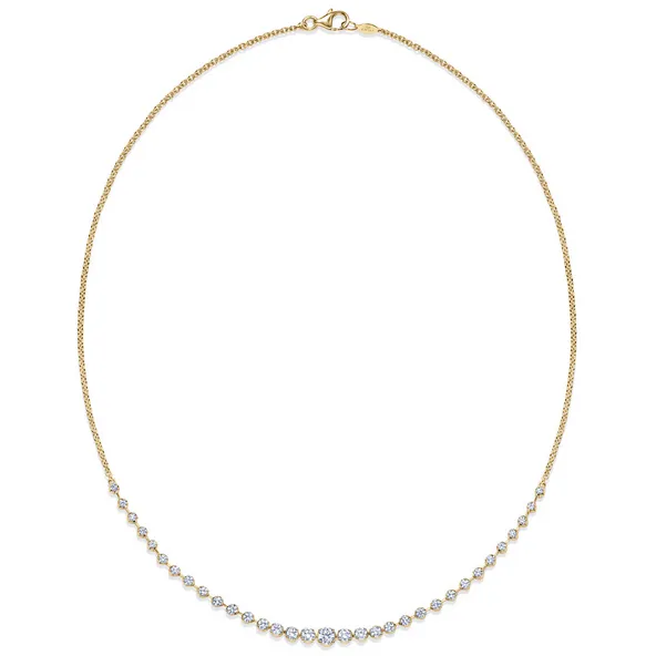 Demi-Line Necklace with Diamonds