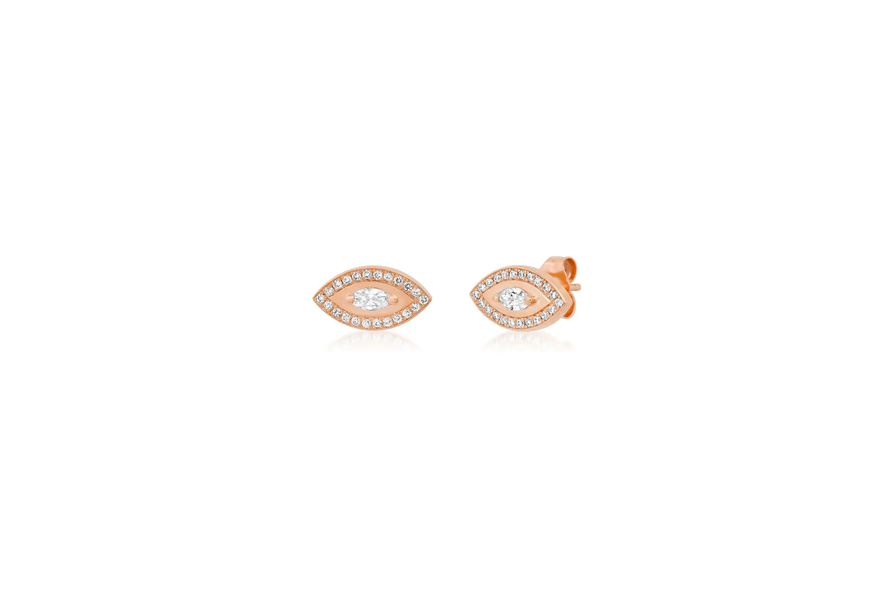 Diamond Evil Eye Stud Earrings