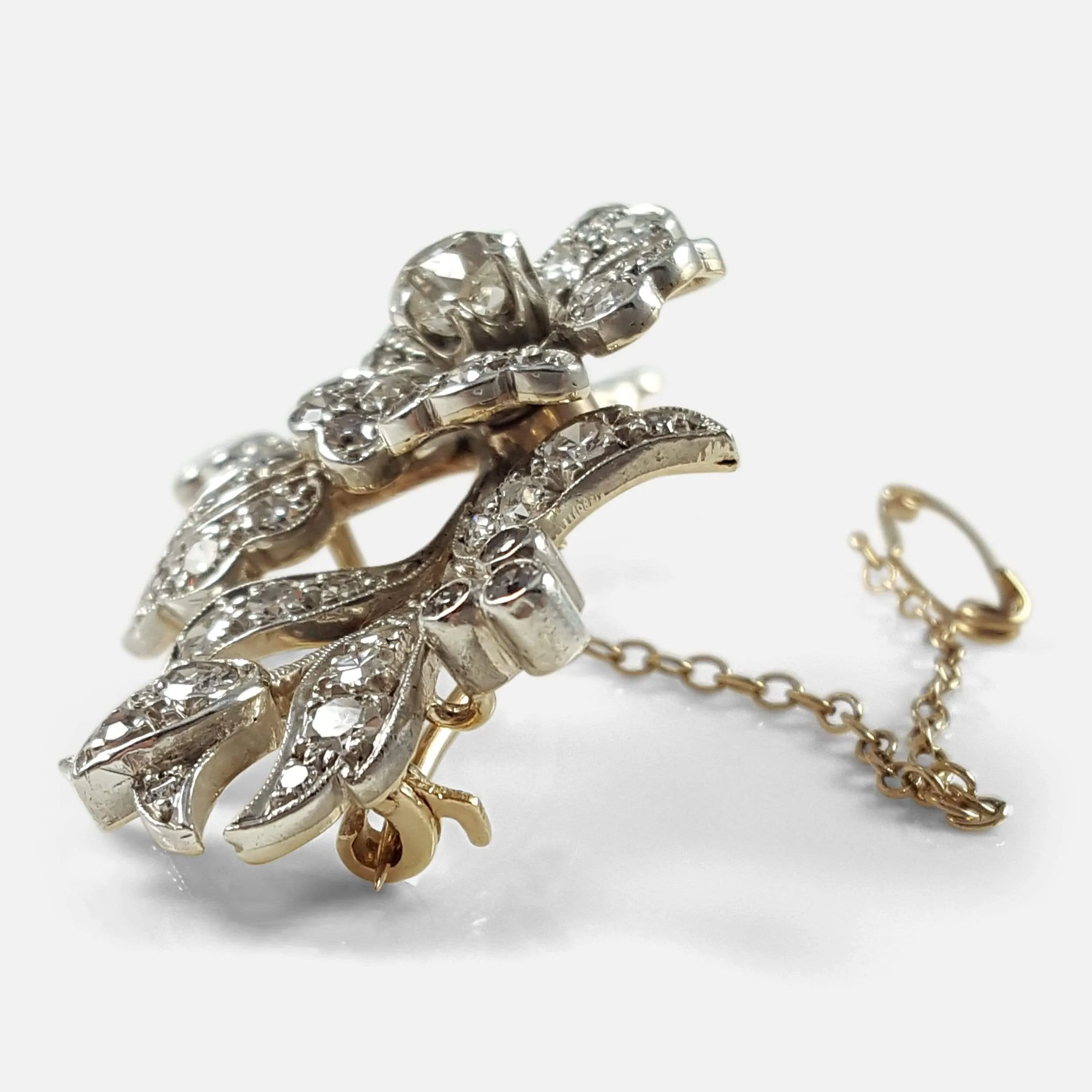 Diamond Floral Brooch, Circa 1900s