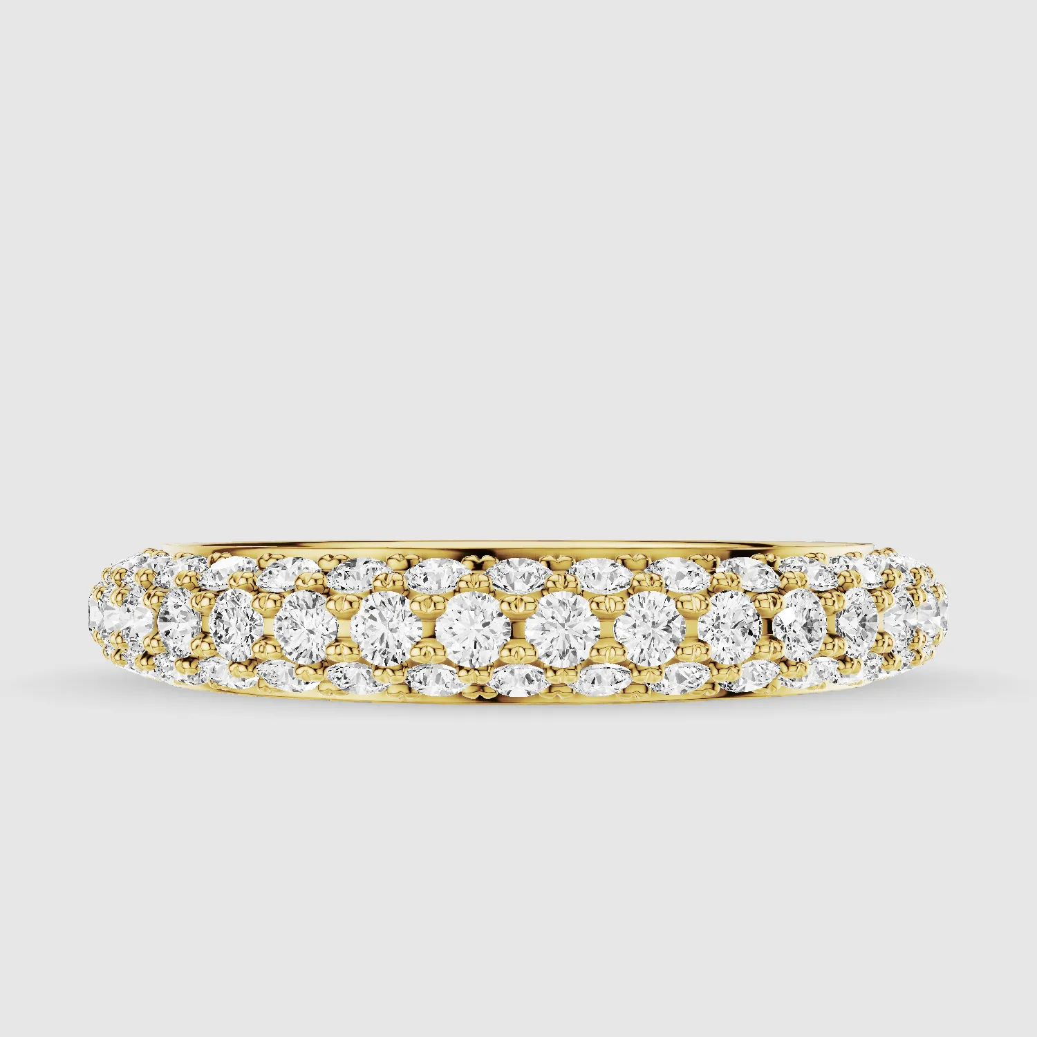 Dome - Micro-Pavé Set Lab Grown Diamond 3/4 Eternity Band-Round