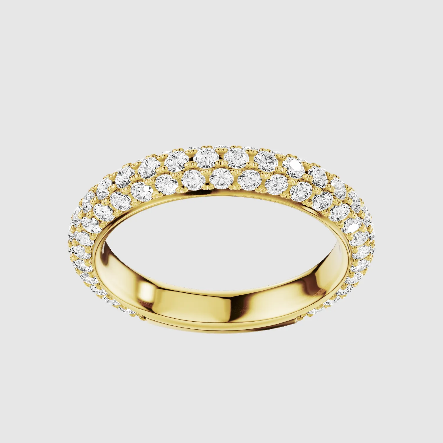 Dome - Micro-Pavé Set Lab Grown Diamond 3/4 Eternity Band-Round