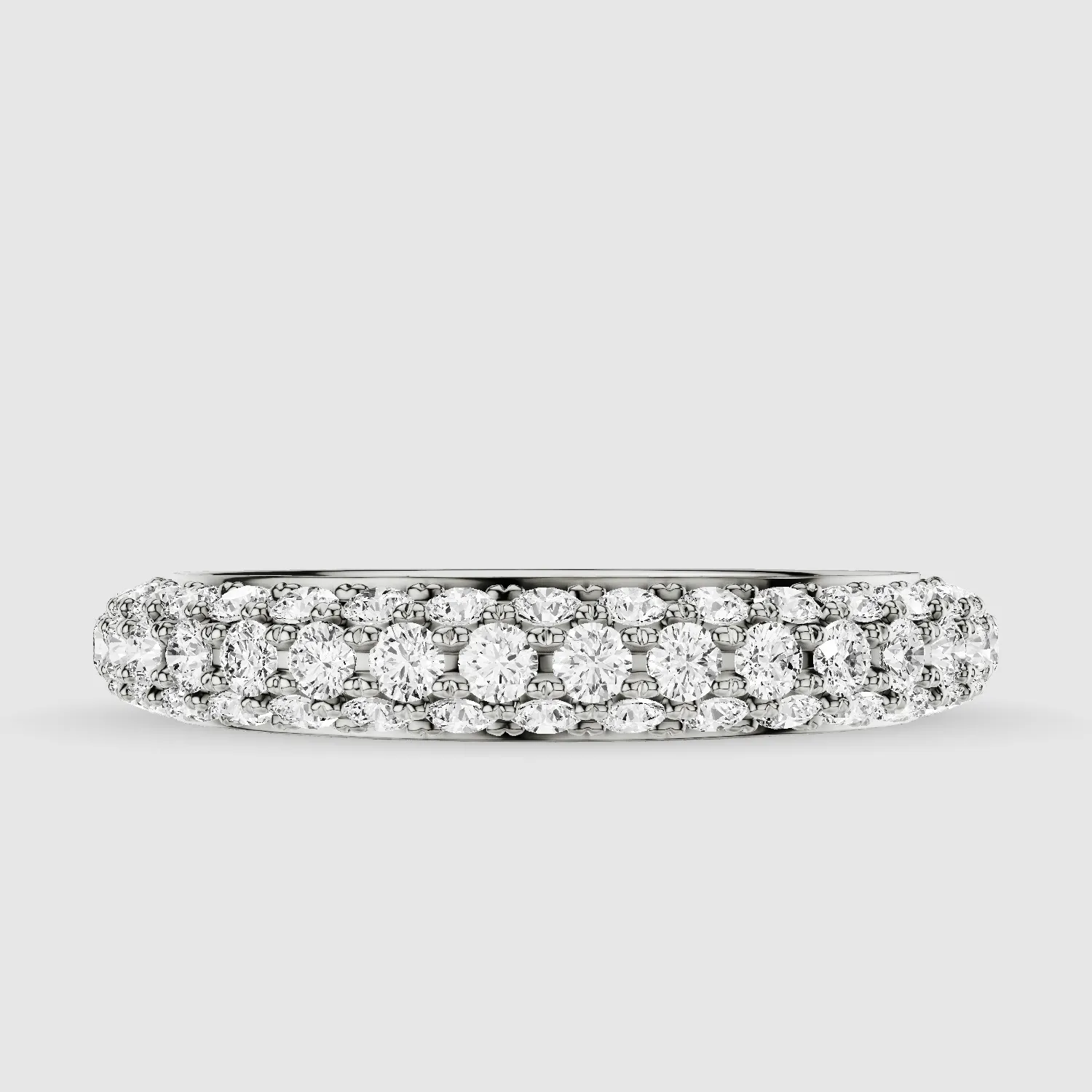 Dome - Micro-Pavé Set Lab Grown Diamond 3/4 Eternity Band-Round