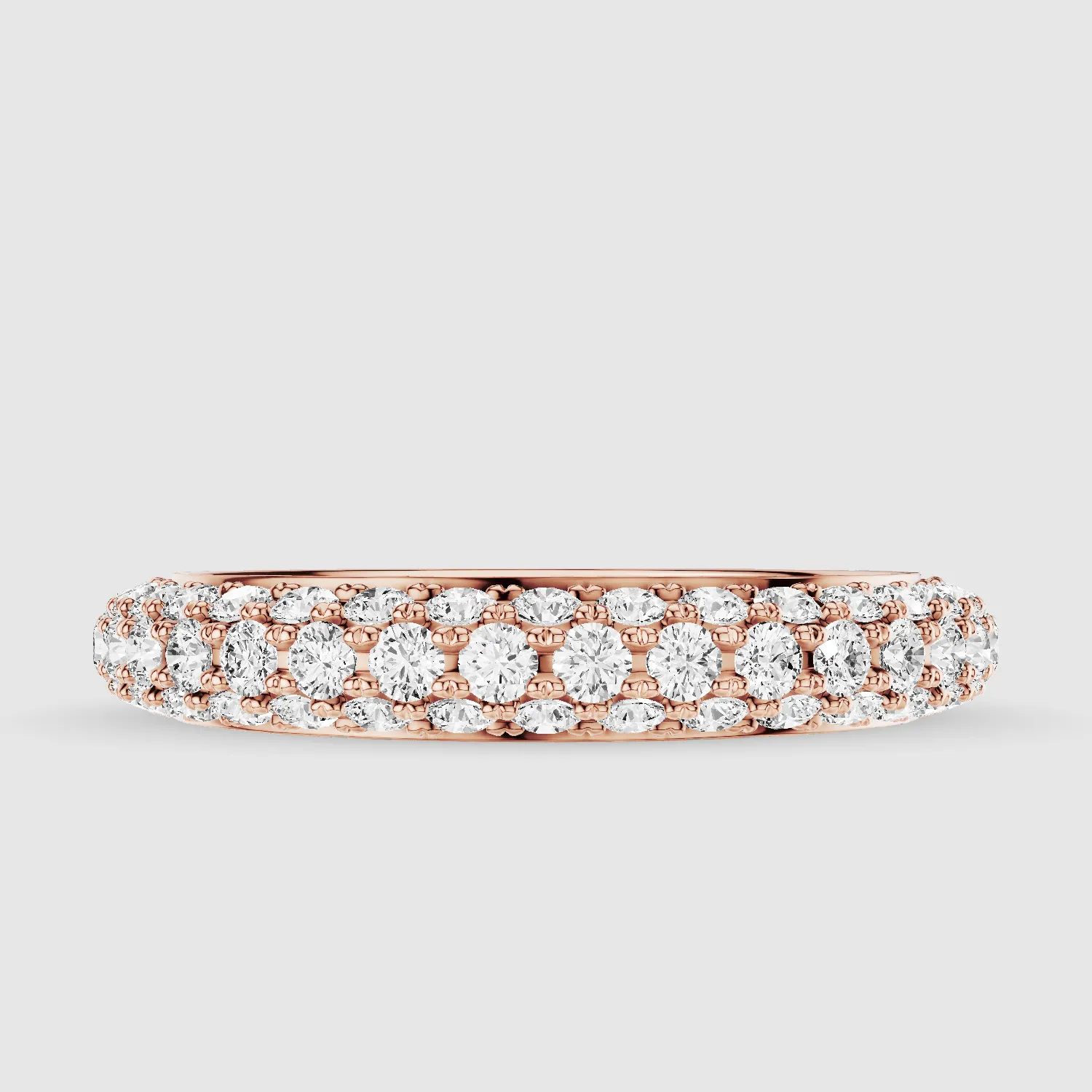 Dome - Micro-Pavé Set Lab Grown Diamond 3/4 Eternity Band-Round