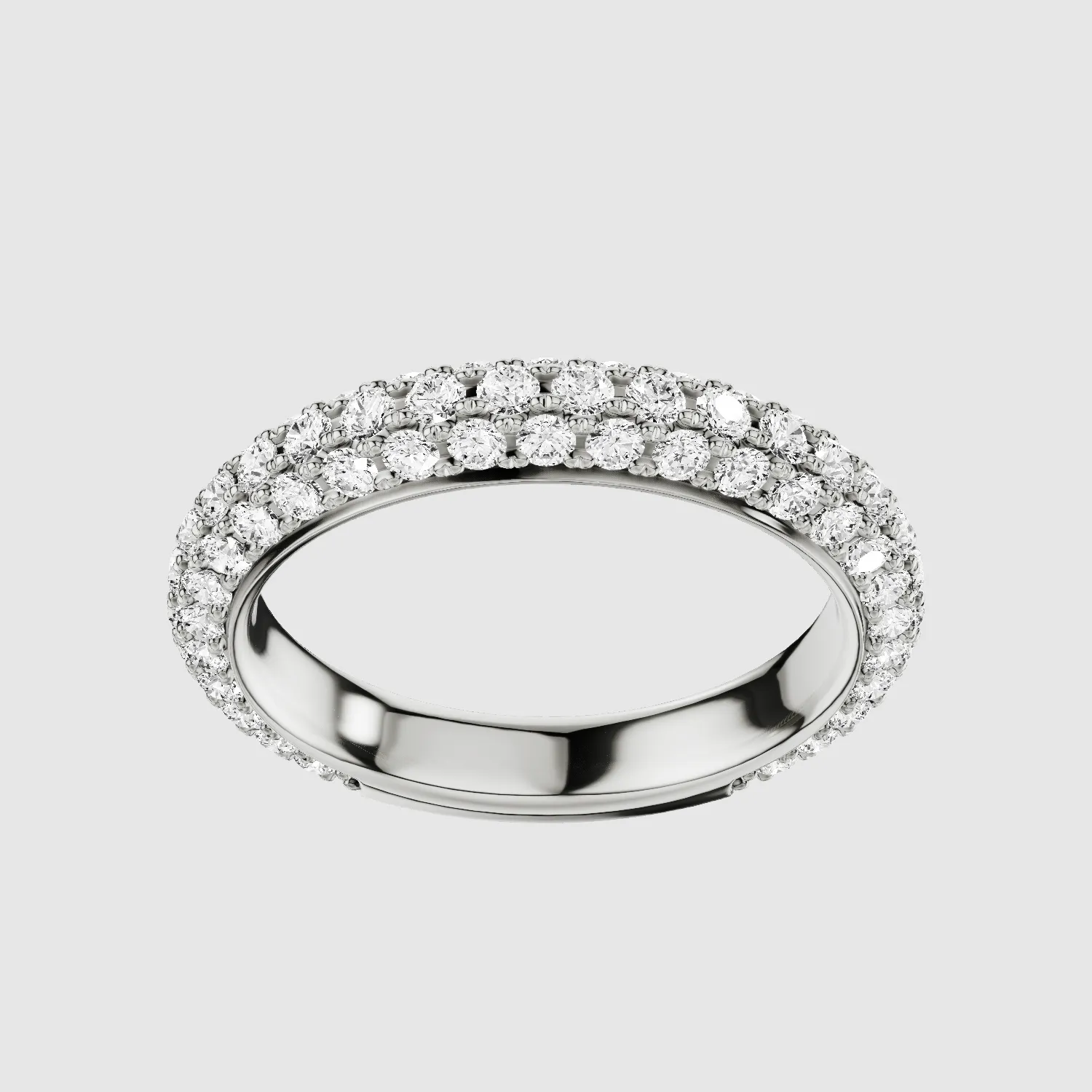 Dome - Micro-Pavé Set Lab Grown Diamond 3/4 Eternity Band-Round