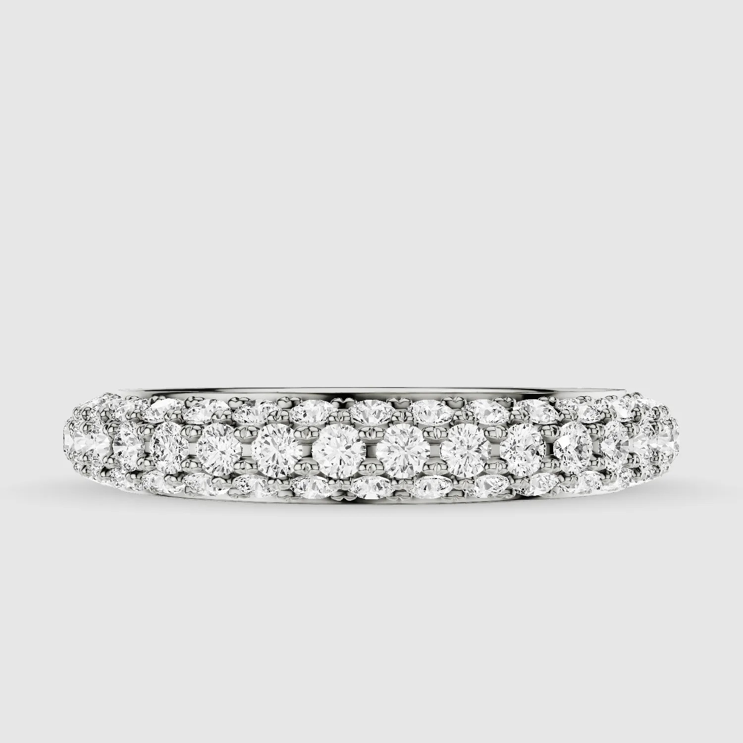 Dome - Micro-Pavé Set Lab Grown Diamond 3/4 Eternity Band-Round