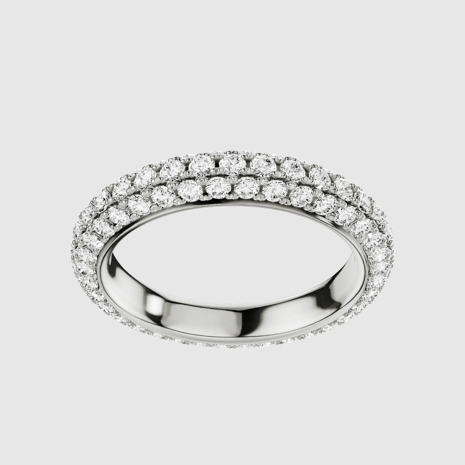 Dome - Micro-Pave Set Lab Grown Diamond Full Eternity Band-Round