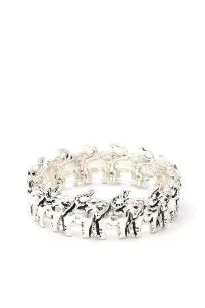 Elephant Metal Stretch Bracelet