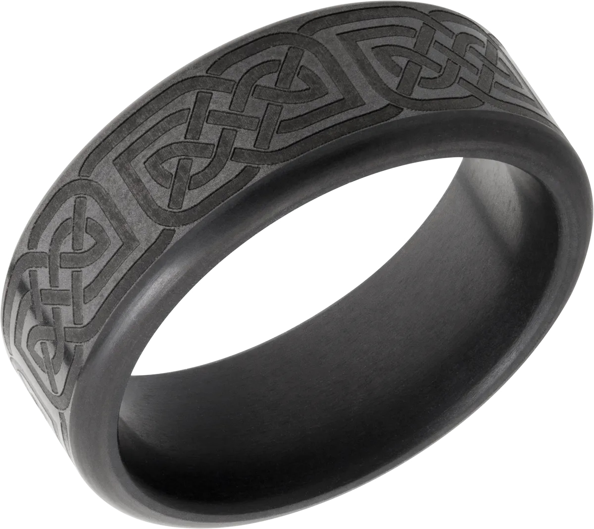 Elysium Kratos Celtic Pattern Black Diamond Wedding Ring