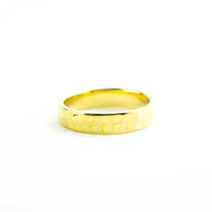 Engravable Simple Hammered Gold Vermeil Band