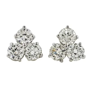 Estate Diamond Cluster Earrings