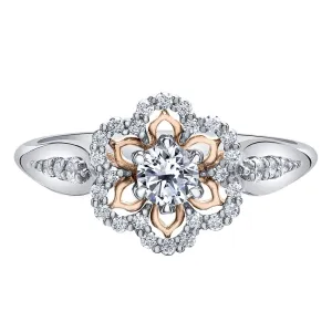 Floral-Inspired Canadian Diamond Two-Tone Ring