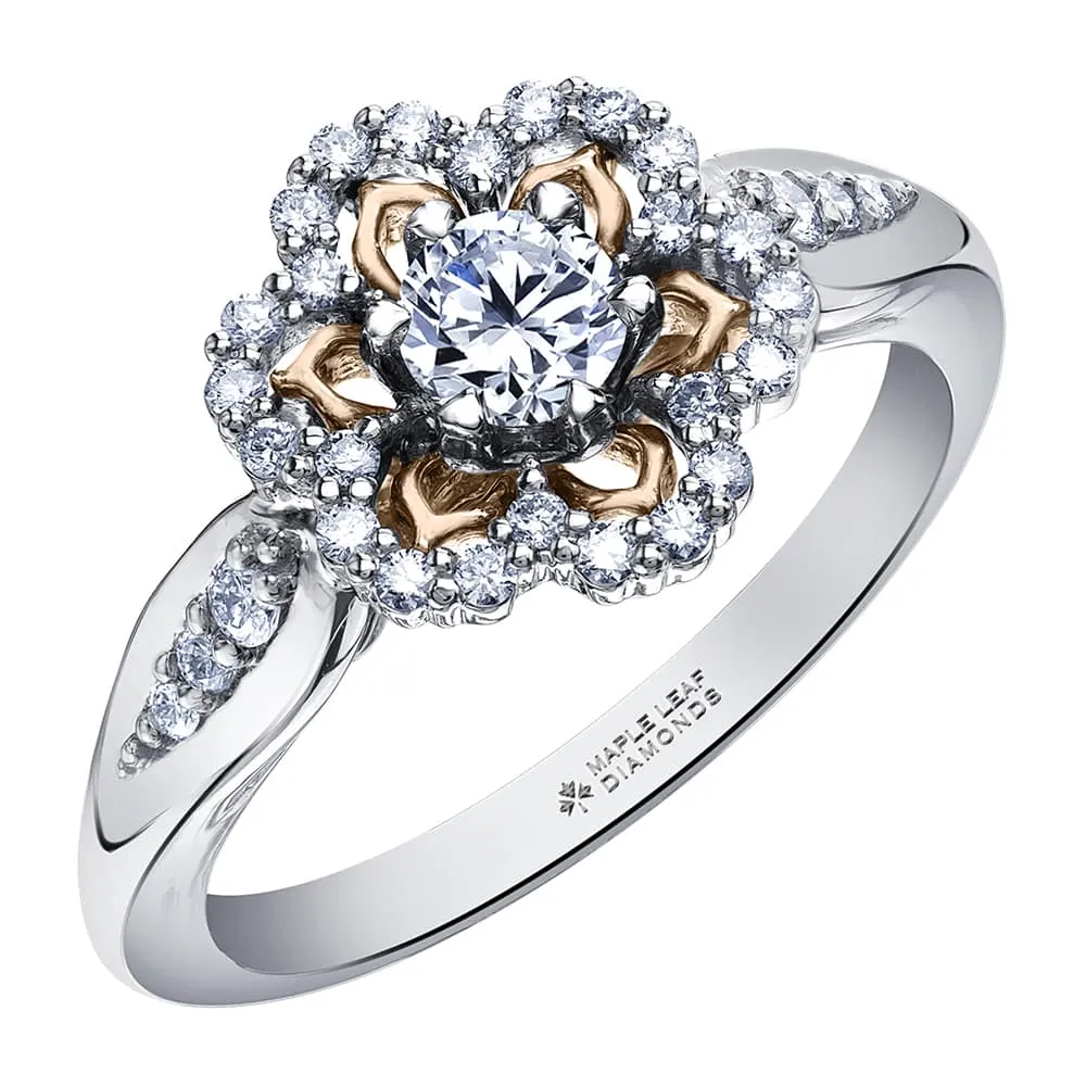 Floral-Inspired Canadian Diamond Two-Tone Ring