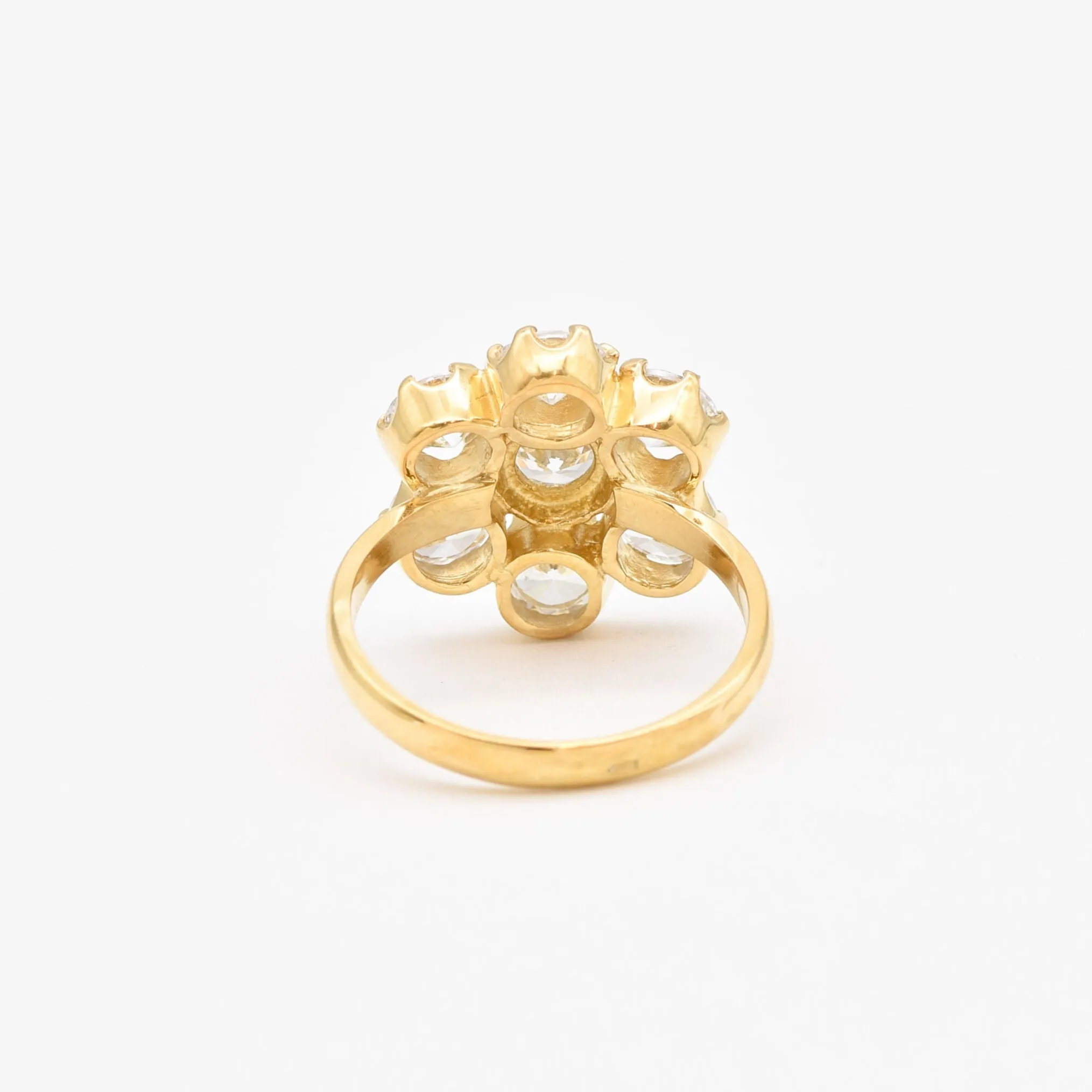 Flower Diamond Ring - Gold Diamond Ring - Sparkly Cocktail Ring