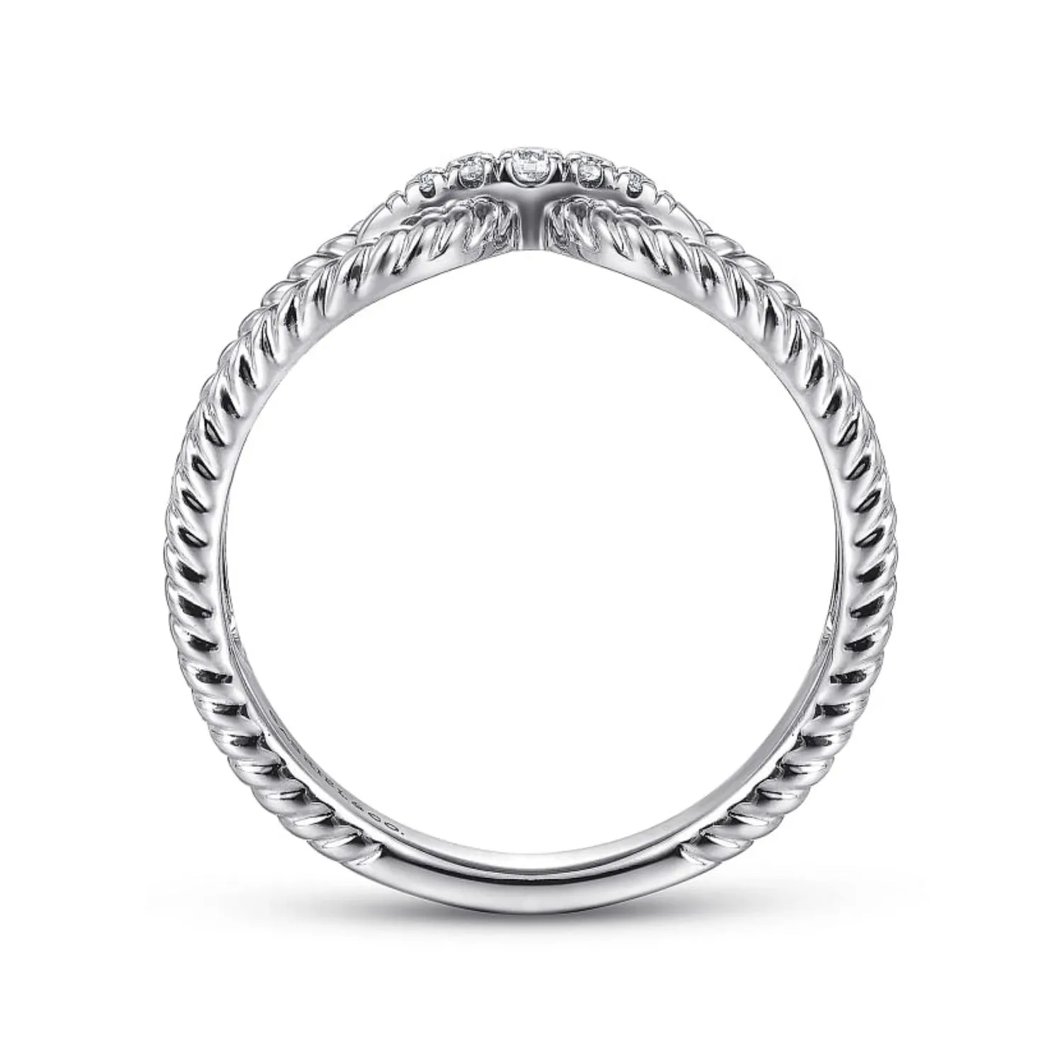 Gabriel & Co. Twisted Rope Pave Diamond Connector Ring