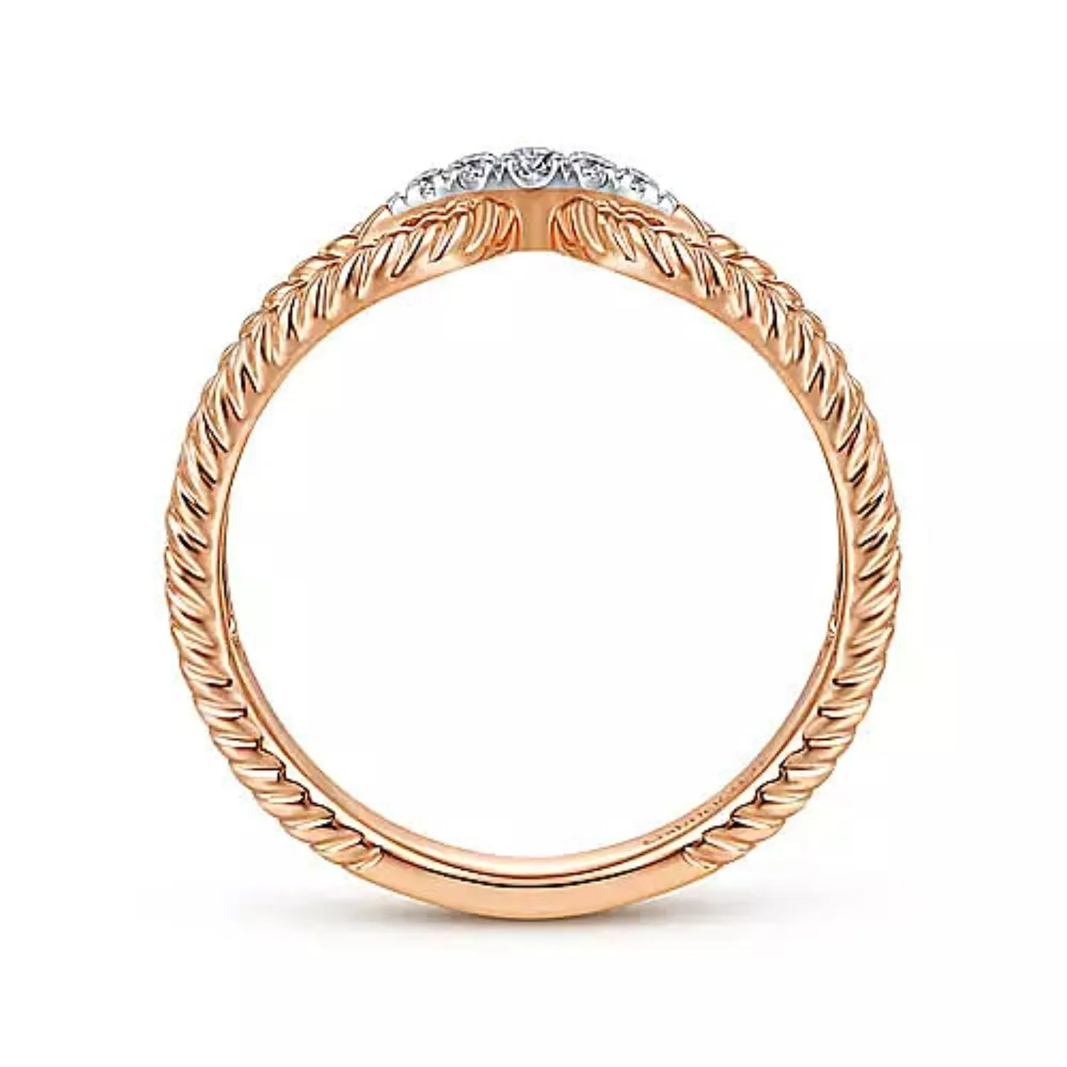 Gabriel & Co. Twisted Rope Pave Diamond Connector Ring