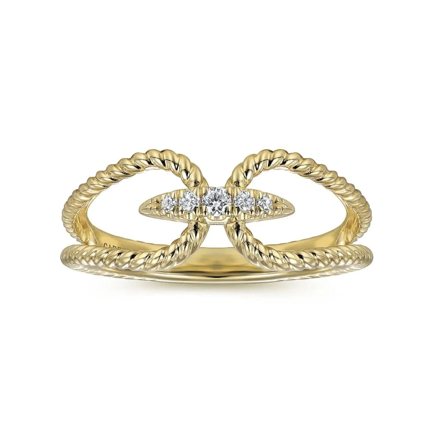 Gabriel & Co. Twisted Rope Pave Diamond Connector Ring