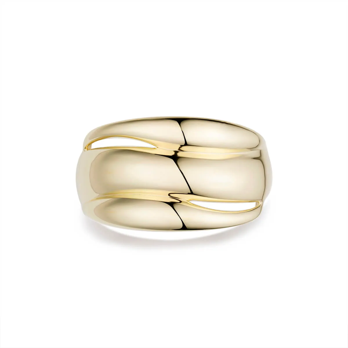 Genuine Gold or silver womens 3 wave fashion ring