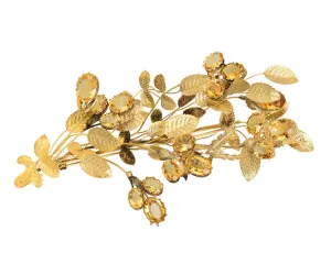 Georgian Citrine Trembler Floral Spray Brooch