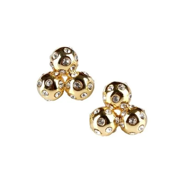 Gold Crystal Cluster Studs