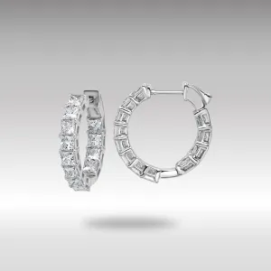 Gold Inside/Outside Cert Lab Grown VS DEF Princess Diamond Hoop Earrings - Model EM10707C-WLD