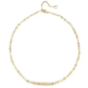 Graduated White Opal 14k Gemstone Necklace