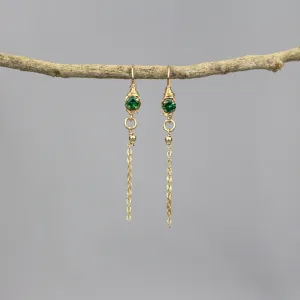 Green Cubic Zirconia Dew Earrings