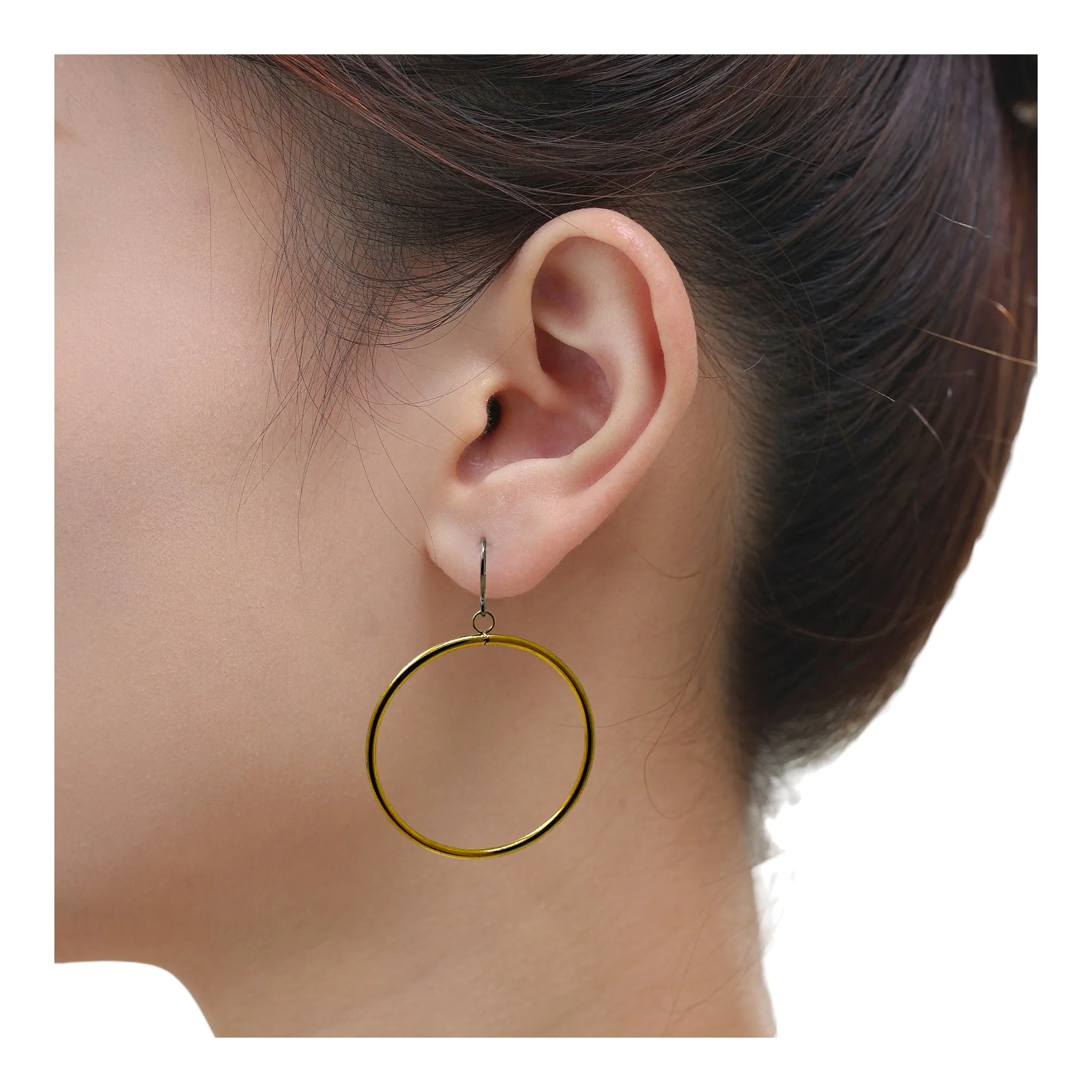 Hoop drop earrings 40mm