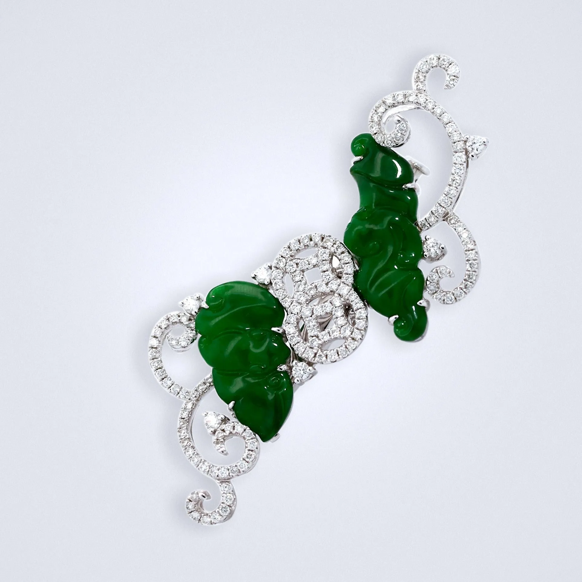 Jadeite Diamond Pendant Brooch