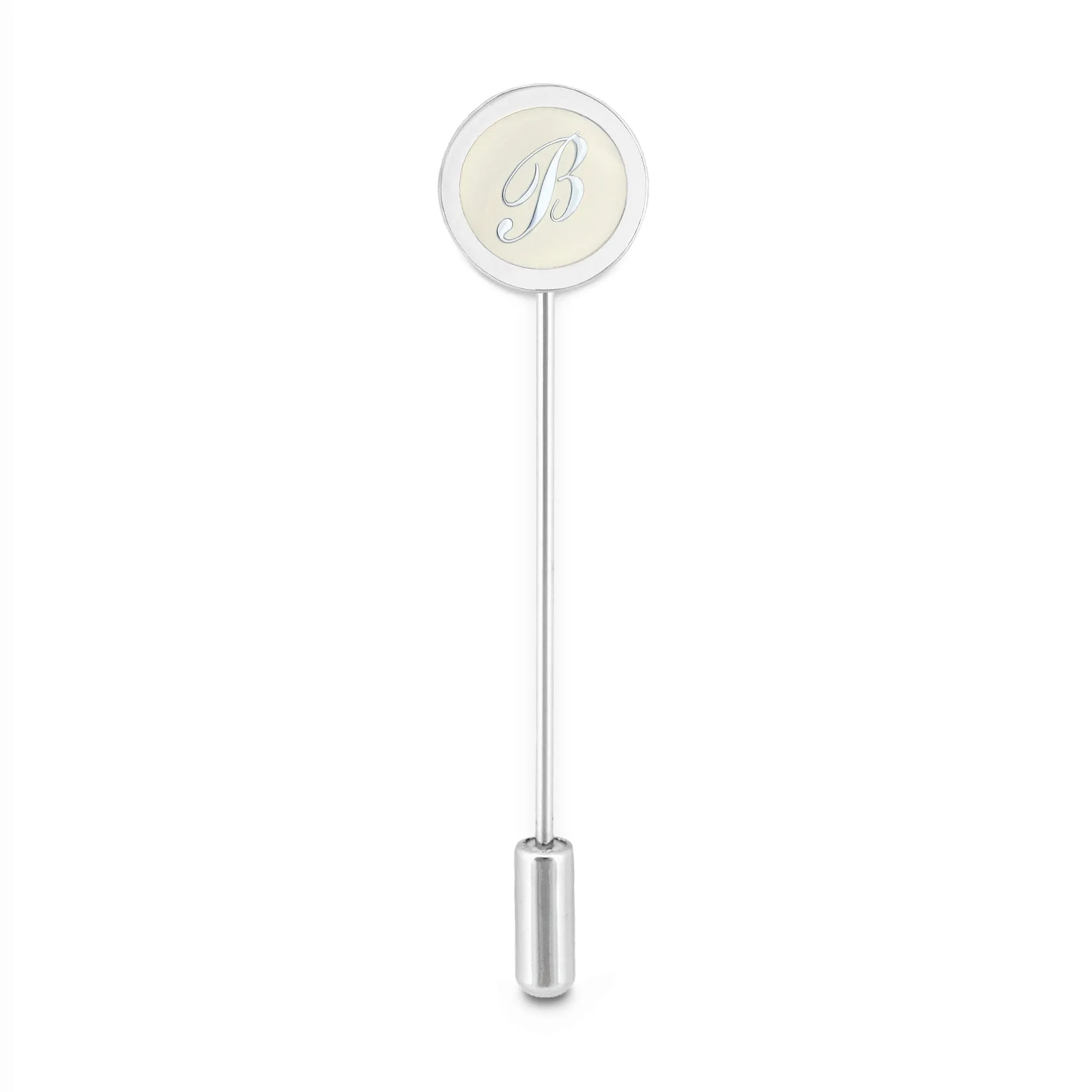 Lapel with Clip-on White Silver Button Covers