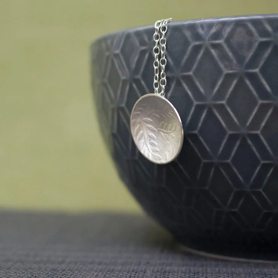 Leaf Cup Silver Pendant