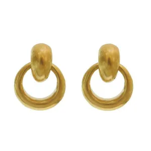 Medium Round Doorknocker Clip Earrings