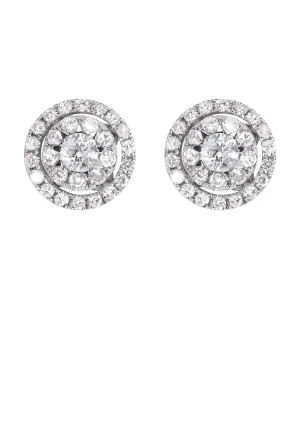 Mens Stud Diamond Earrings | 1.1 Carats 14K White Gold