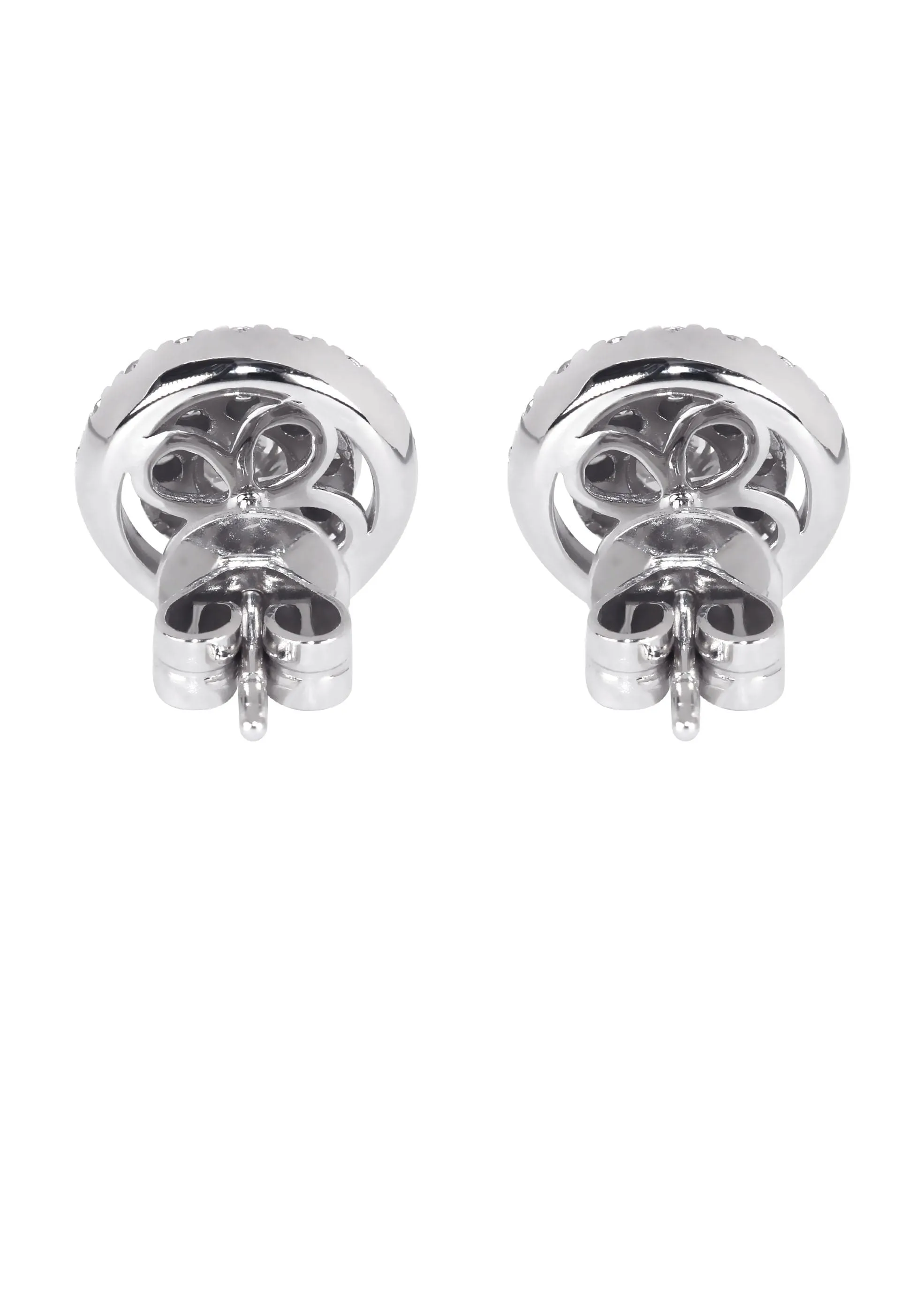 Mens Stud Diamond Earrings | 1.1 Carats 14K White Gold