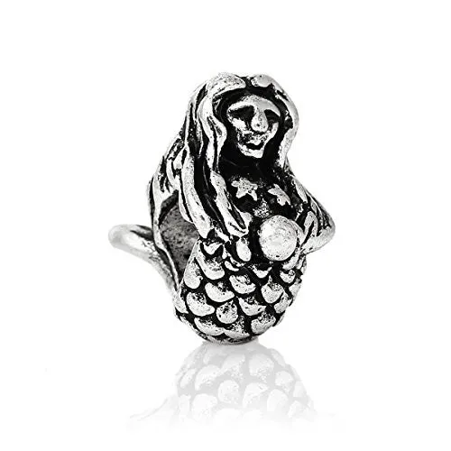 Mermaid Charm Bead Spacer  for Snake Chain Charm Bracelet