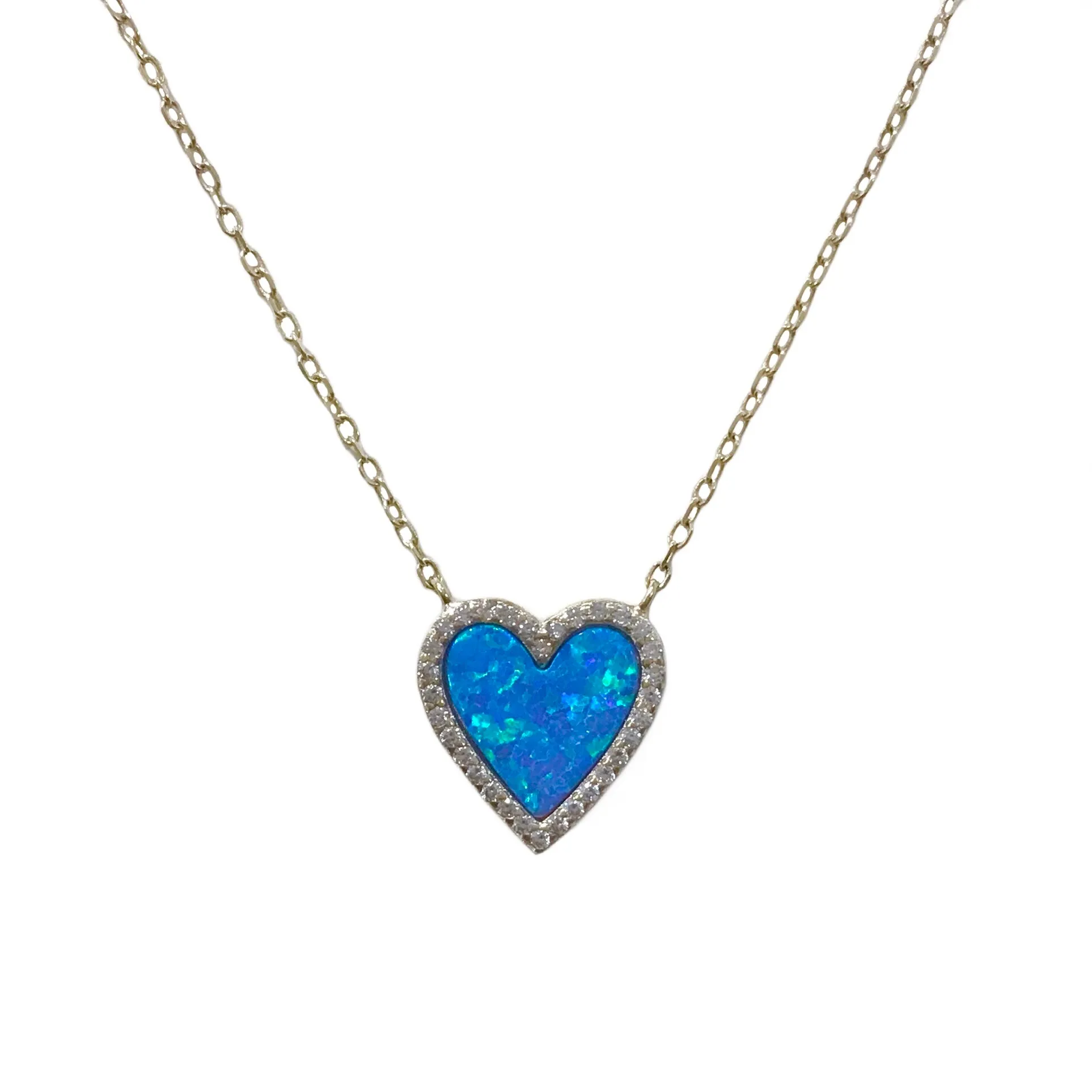 Noellery Opal Heart Halo Necklace