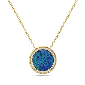 Opal and Diamond Pendant Necklace