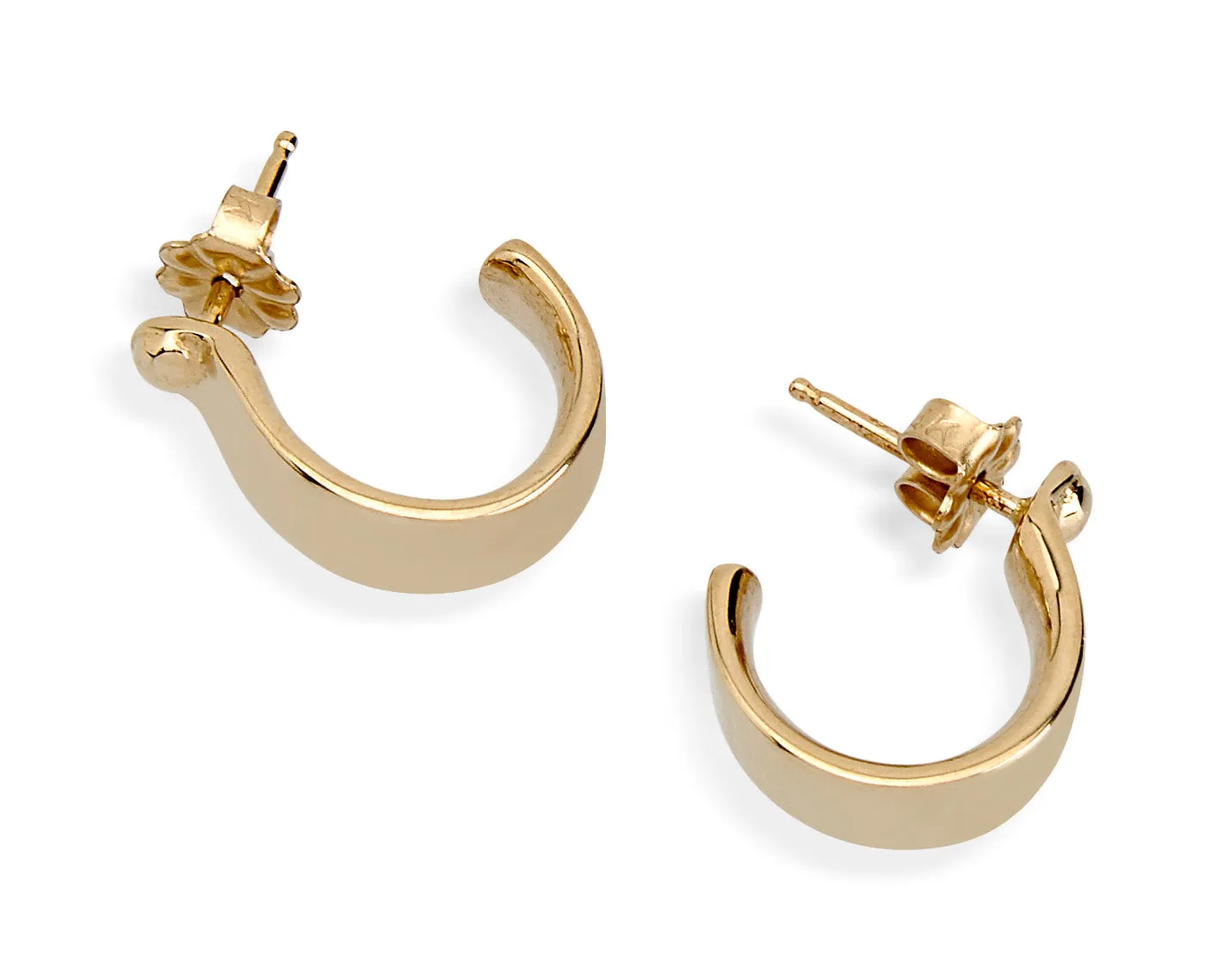 Oxbow Stirrup Earrings, 14k Gold