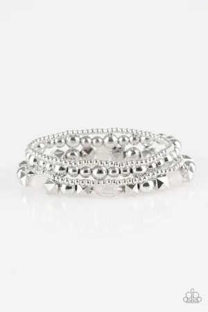 Paparazzi Bracelet ~ Babe-alicious - Silver