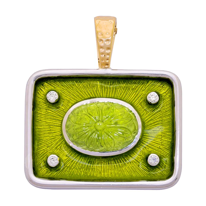 Pendant- Peridot and Diamond (Enamel)