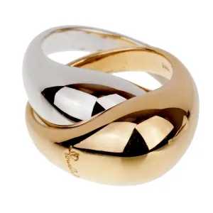 Pomellato Two Tone Gold Cocktail Ring Size 6 1/2