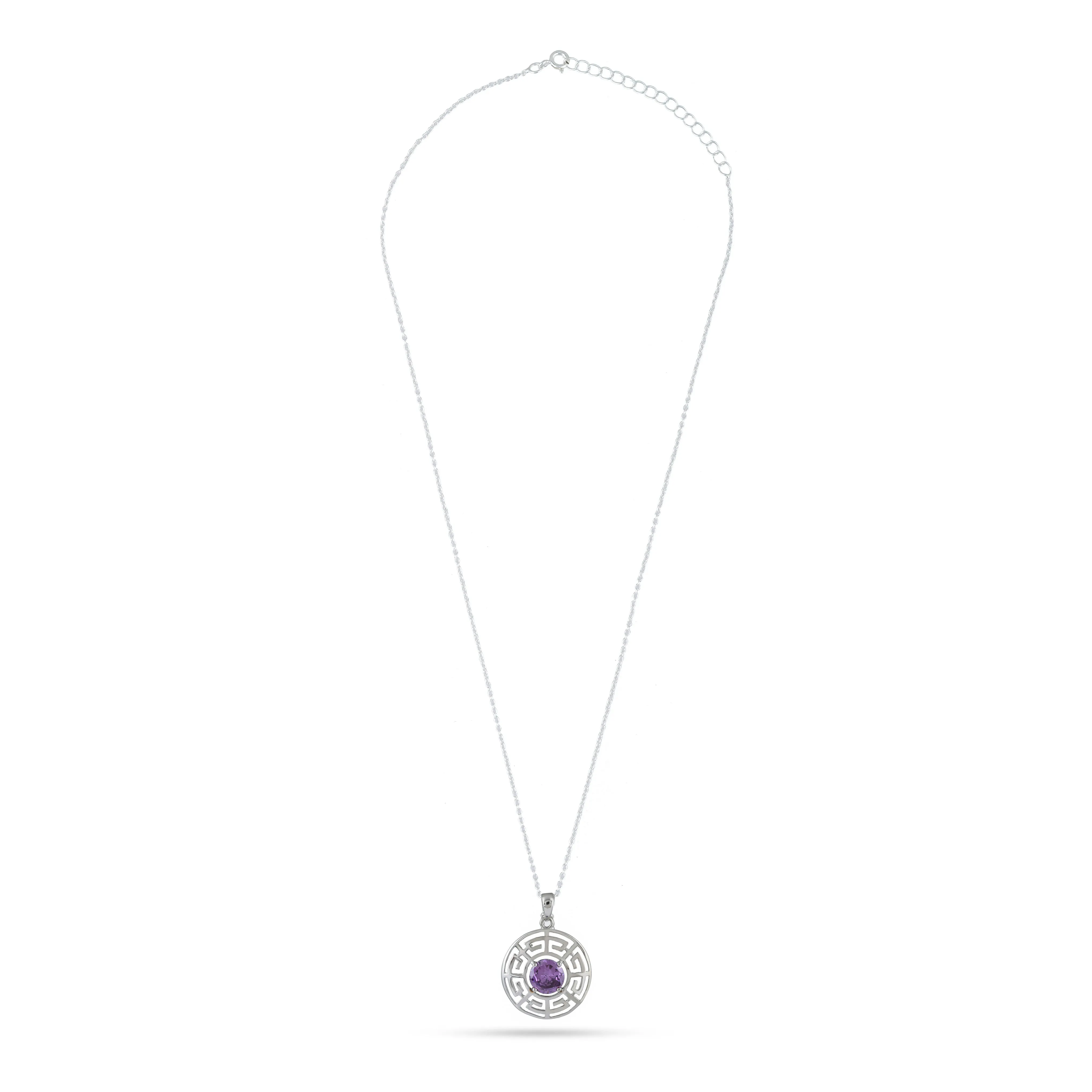 Purple Stone Silver Necklace - From Purl