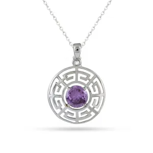 Purple Stone Silver Necklace - From Purl