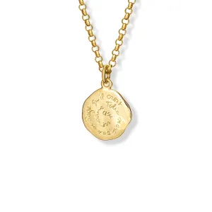 Qui Vit Sans Folie Quote Pendant 18ct Yellow Gold